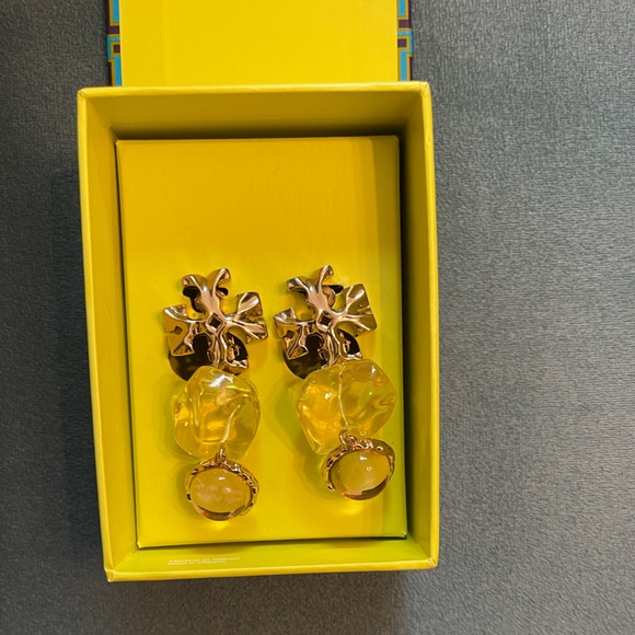 Tory Burch Jewelry - Tory Burch Roxanne Double Drop Clip On Earrings